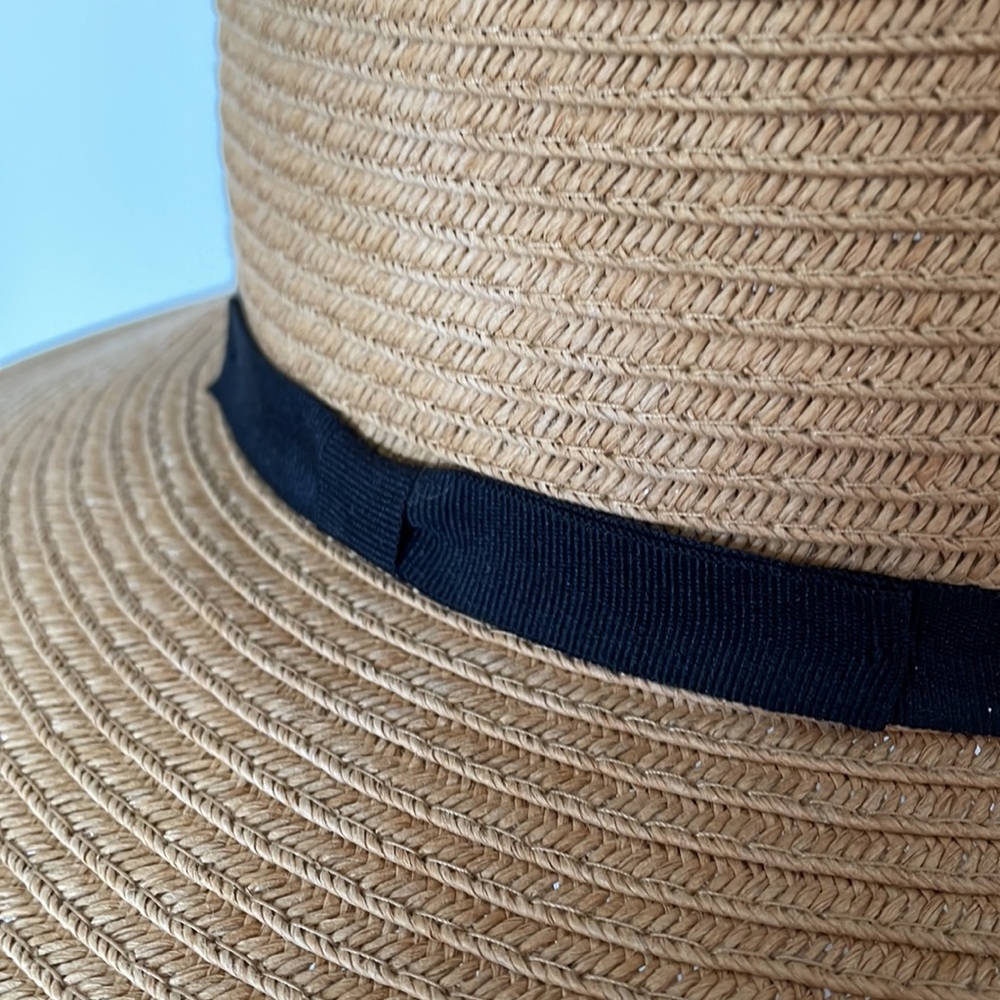 Woman’s Sun Beach Hat One Size 74% Paper Yarn 26% Polyester Natural Color - Picture 2 of 10
